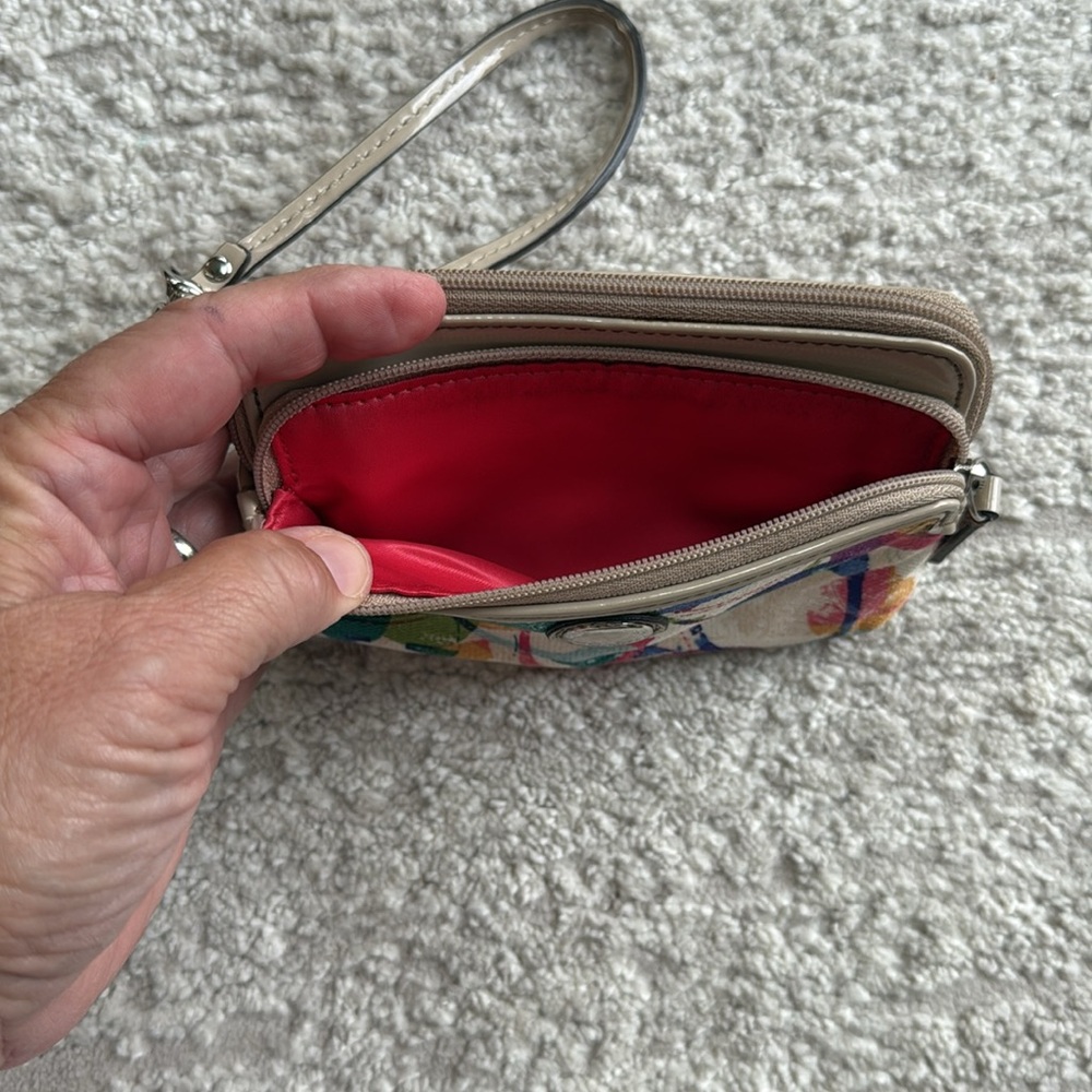 COACH Colorful Poppy with Taupe Patent Leather Details - Authentic- Gently Used - Picture 5 of 9